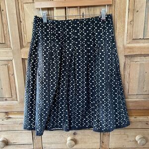 Weston Wear Medium Skirt‎ Black Tan Pockets Knee Length A-Line Lace Eyelet
